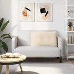 vidaXL Coussin de Dos Beige 80 x 50 cm Tissu en microfibre