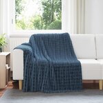 vidaXL Jeté Bleu marine 200 x 150 cm Toison