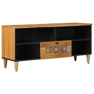 vidaXL Meuble TV Naturel 100 x 33 x 46 cm Bois de mangue massif