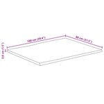 vidaXL Dessus de table 100x80x3 8 cm bord vivant bois massif manguier