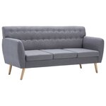 vidaXL Canapé à 3 places revêtement en tissu 172x70x82 cm gris clair