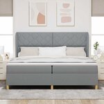 vidaXL Lit à ressorts avec matelas gris foncé 90x190 cm Gris clair
