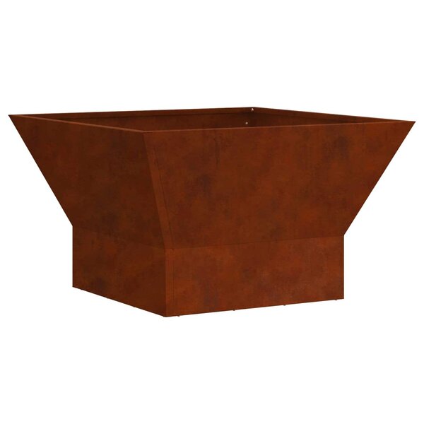 vidaXL Brasero Rouillé 60 x 60 x 35 cm Acier patiné