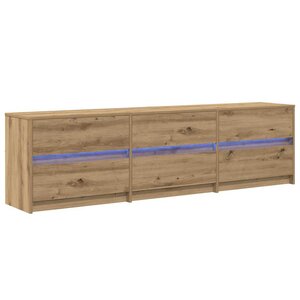 vidaXL Meuble TV avec tiroir Marron 181 x 34 x 50 cm Bois d'ingénierie