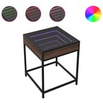 vidaXL Table basse avec LED Infinity chêne marron 40x40x51 cm