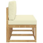 vidaXL 2 Pièce Sofa de milieu extérieur Bois d'Acacia Massif Blanc