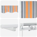 vidaXL Store rétractable manuel avec rayures multicolores LED 450x300 cm