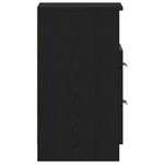 Table de chevet vidaXL Noir Chêne 40x35x65 cm en bois d'ingénierie