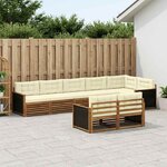 vidaXL Ensemble de canapés d'extérieur 8 Pièces Naturel et Crème