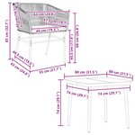 vidaXL Ensemble à manger jardin coussins 5Pièces marron poly rotin verre