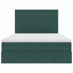 vidaXL Lit avec rangement et LED Vert foncé 140 x 190 cm Velours