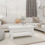vidaXL Table basse blanc 102x55x42 cm bois d'ingénierie