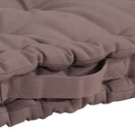Vidaxl coussins de plancher de palette 3 pièces taupe coton