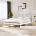 vidaXL Cadre de lit Blanc Bois massif 160x200 cm