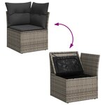 vidaXL Salon de jardin avec coussins 9 Pièces gris résine tressée acacia