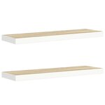 vidaXL Étagères flottantes 2 Pièces chêne et blanc 80x23 5x3 8 cm MDF