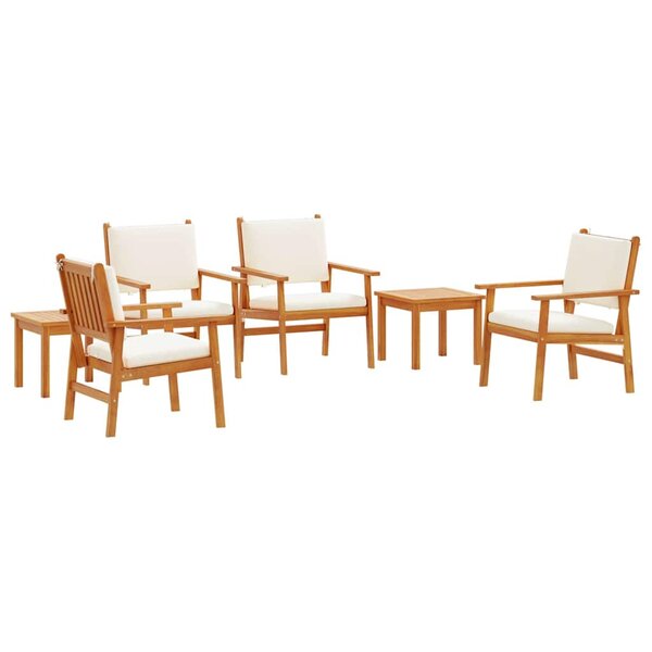 vidaXL Ensemble de canapé de jardin 6 Pièces Marron 45 x 45 x 38cm