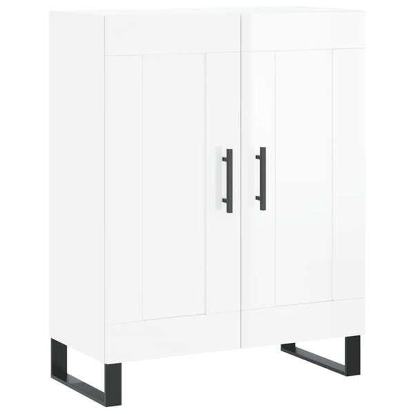 vidaXL Buffet Blanc brillant 69 5x34x90 cm Bois d'ingénierie