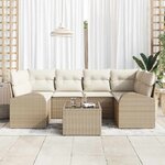 vidaXL Ensemble de canapé de jardin Beige 55 x 55 x 37 cm polyrotin