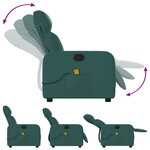 vidaXL Fauteuil de massage inclinable Vert foncé Tissu
