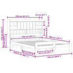 vidaXL Lit bibliothèque sans matelas 150x200 cm bois massif de pin