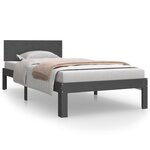 vidaXL Cadre de lit sans matelas gris bois de pin massif 90x200 cm