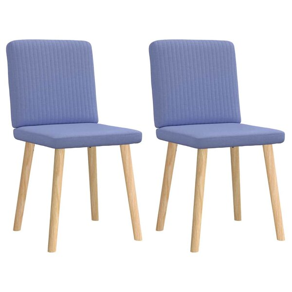 vidaXL Chaises à manger lot de 2 bleu jean tissu