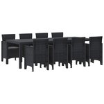 vidaXL Ensemble de salle à manger pour jardin 9 Pièces Anthracite