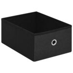 vidaXL Banc de rangement pliable Noir 76x38x38 cm Faux lin