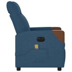 vidaXL Fauteuil inclinable de massage électrique Bleu Tissu