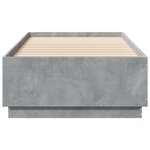 vidaXL Cadre de lit avec LED sans matelas gris béton 100x200 cm
