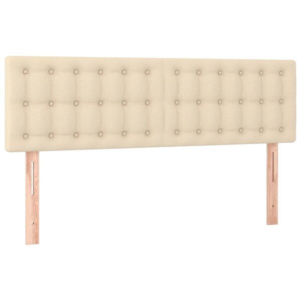 vidaXL Têtes de lit 2 Pièces Crème 72x5x78/88 cm Tissu