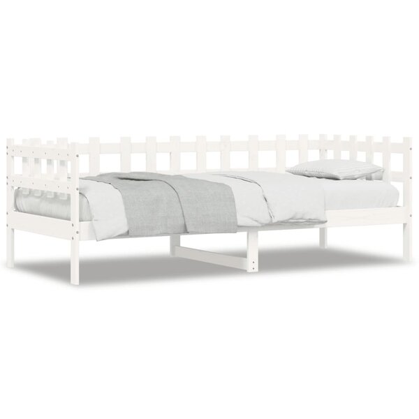 vidaXL Lit de jour sans matelas blanc 90x200 cm bois de pin massif