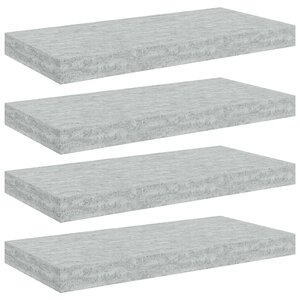 vidaXL Étagères murales flottantes 4 Pièces gris béton 50x23x3 8 cm MDF