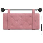vidaXL Tête de lit suspendue Avec lumière LED Rose Velours