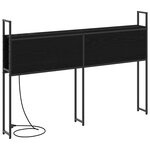 vidaXL Headboard de Rangement avec Station de Charge Chêne noir 120 cm
