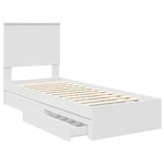 vidaXL Lit de Rangement Blanc 75 x 190 cm Bois d'ingénierie