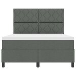 vidaXL Lit à ressorts avec matelas Gris foncé 160 x 200 cm tissu