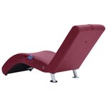 vidaXL Chaise longue de massage et oreiller Rouge bordeaux Similicuir