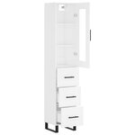 vidaXL Buffet haut Blanc 34 5x34x180 cm Bois d'ingénierie