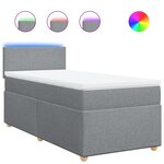 vidaXL Sommier à lattes de lit avec matelas Gris clair 100x200cm Tissu