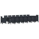 vidaXL Ensemble de salle à manger de jardin avec coussins 17 Pièces