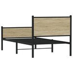 vidaXL Cadre de lit en métal sans matelas chêne sonoma 100x190 cm