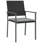 vidaXL Chaises de jardin et coussins lot de 4 noir 54x62 5x89 cm rotin