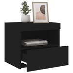 vidaXL Tables de chevet avec lumières LED 2 Pièces noir 50x40x45 cm