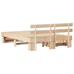vidaXL Cadre de lit avec tiroir Marron 150 x 200 cm Bois massif en pin