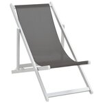 vidaXL Chaises de plage pliables lot de 2 Aluminium et textilène Gris