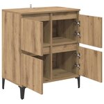 vidaXL Buffet Chêne artisanal 60 x 35 x 70 cm Bois d'ingénierie et fer