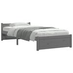 vidaXL Cadre de lit sans matelas gris bois massif 75x190 cm