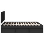 vidaXL Cadre de lit avec tête de lit Noir 200 x 200 cm Pin massif